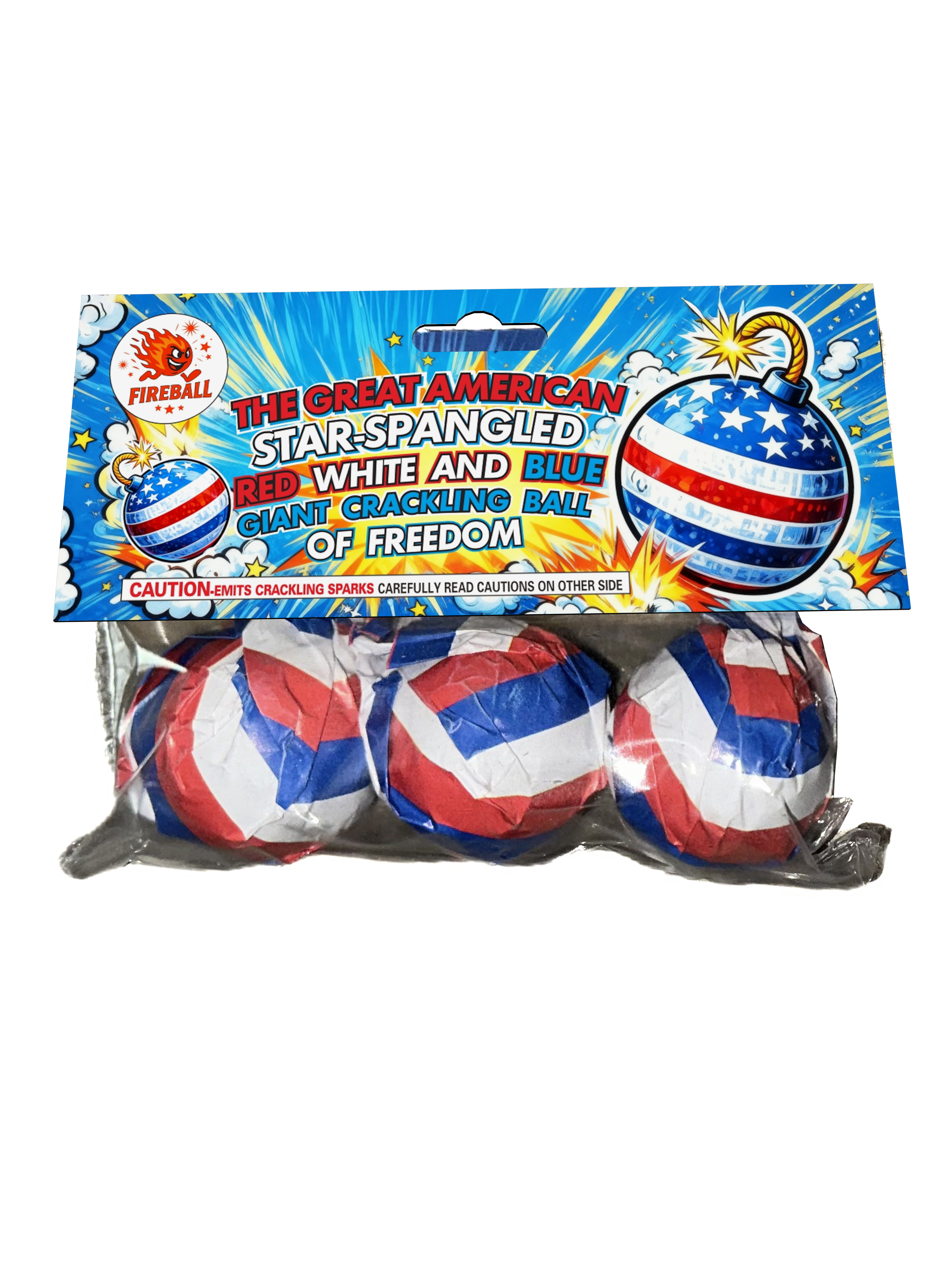 The Great American Star Spangled RWB Giant Crackling Ball of Freedom